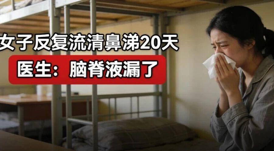女子流鼻涕20天，竟然是脑脊液在漏？